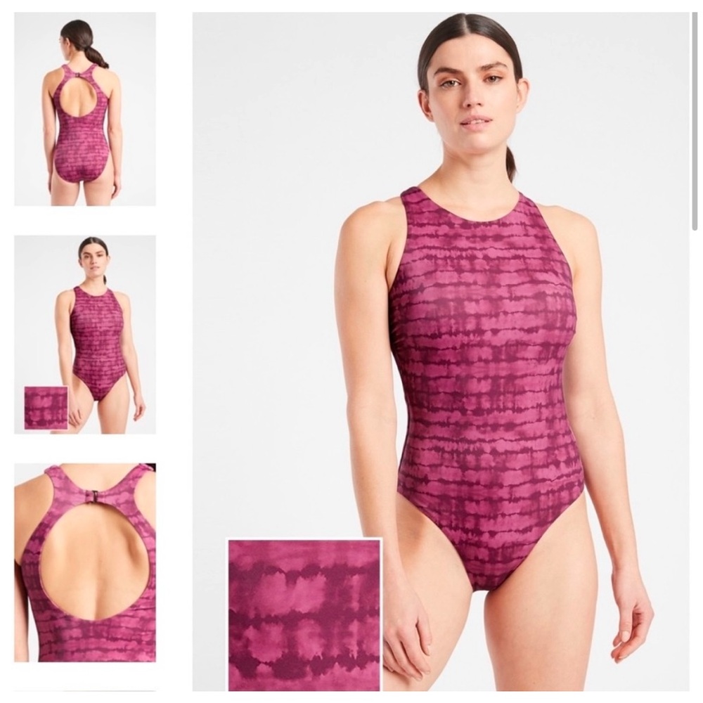 NEW Athleta Maldives One Piece Swimsuit with High Neckline Racerback